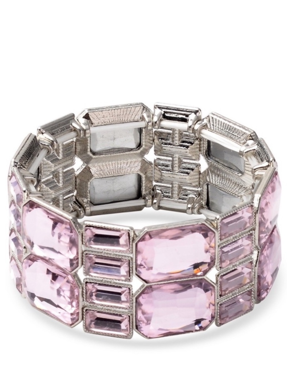 Simulated Pink Diamond Stretch Bracelet